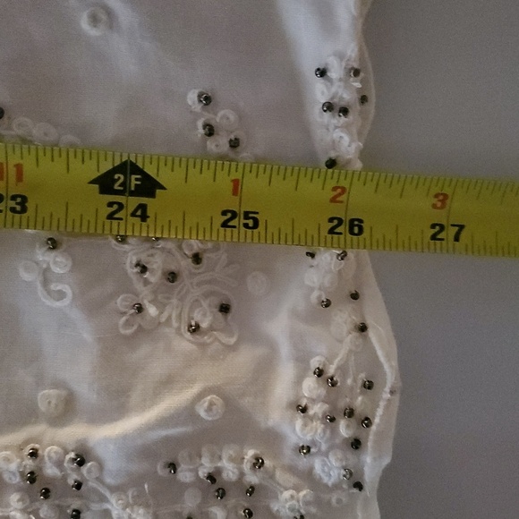 Tommy Bahama Beaded Ivory Ramie Tank Top Size Large Summer Resortwear Keyhole - Picture 11 of 11